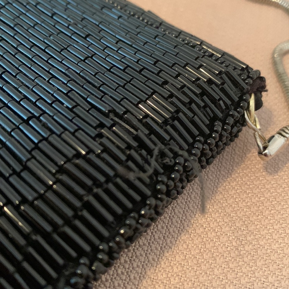 La Regale Black Beaded Evening Clutch/Shoulder Bag - Picture 5 of 12